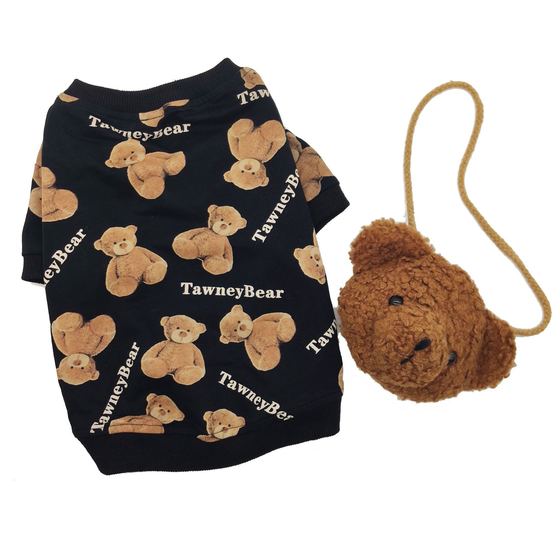 Autumn Winter Plush Velvet Bear Pet Sweater Clothes Backpacks