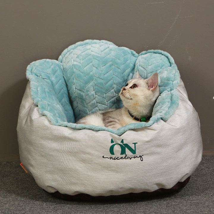 Thick Petal Style Autumn Winter Pet Sleeping Nest