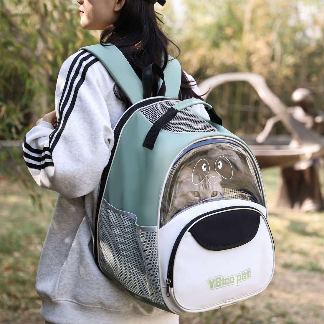 Portable Breathable Oxford Cloth Pet Backpack Large Capacity Travel Bag