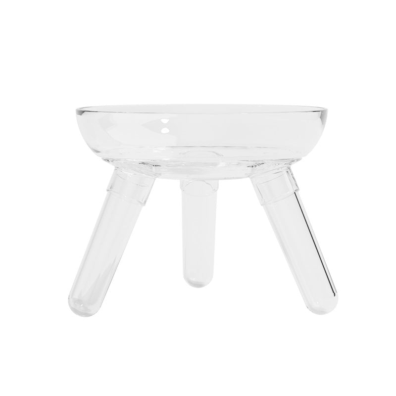 Transparent Glass Anti Knock Pet Feeding And Water Bowl