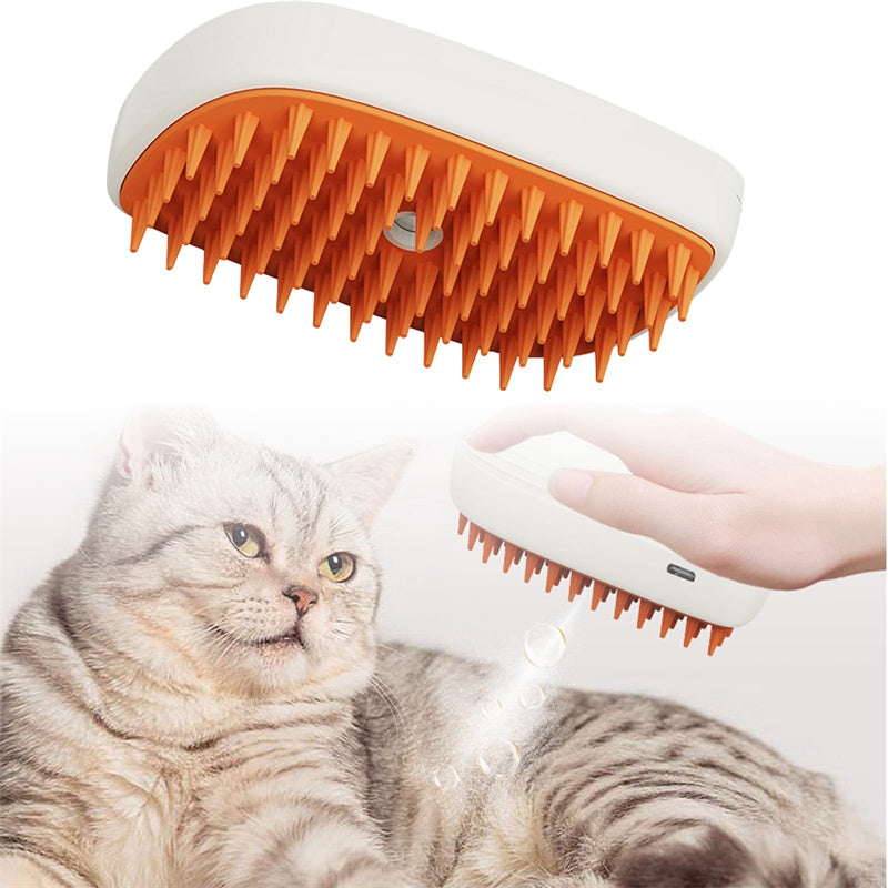 USB Rechargeable Steam Spray Massage Grooming Pet Comb