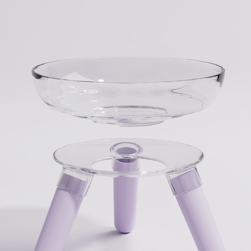 Transparent Glass Anti Knock Pet Feeding And Water Bowl