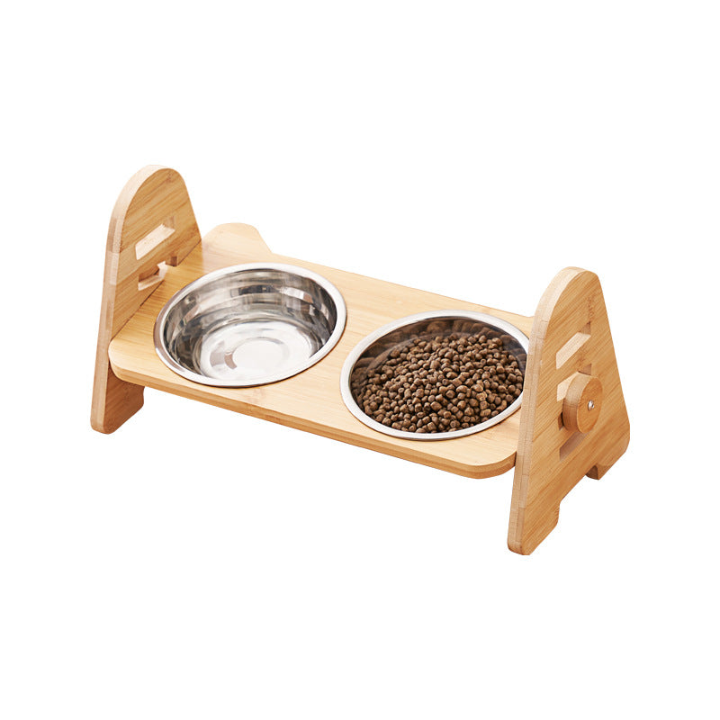 Oblique Mouth Cervical Protection Pet Drinking Bowl