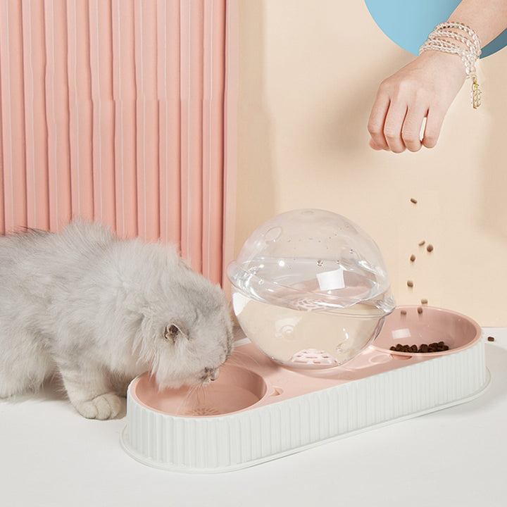 Automatic Plastic Pet Food And Water Dispenser Bowl