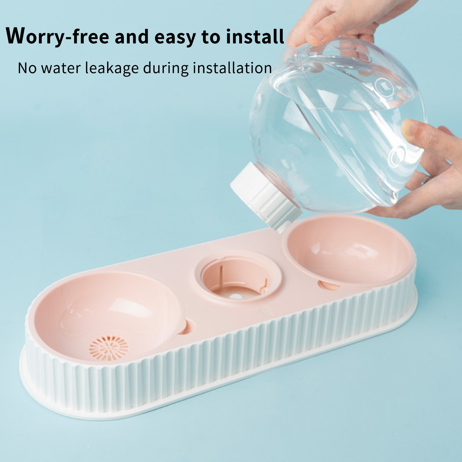 Automatic Plastic Pet Food And Water Dispenser Bowl