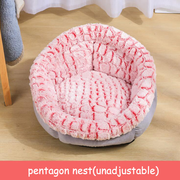 Soft Non Slip Plush Round Pet Sleeping Nest Cushion