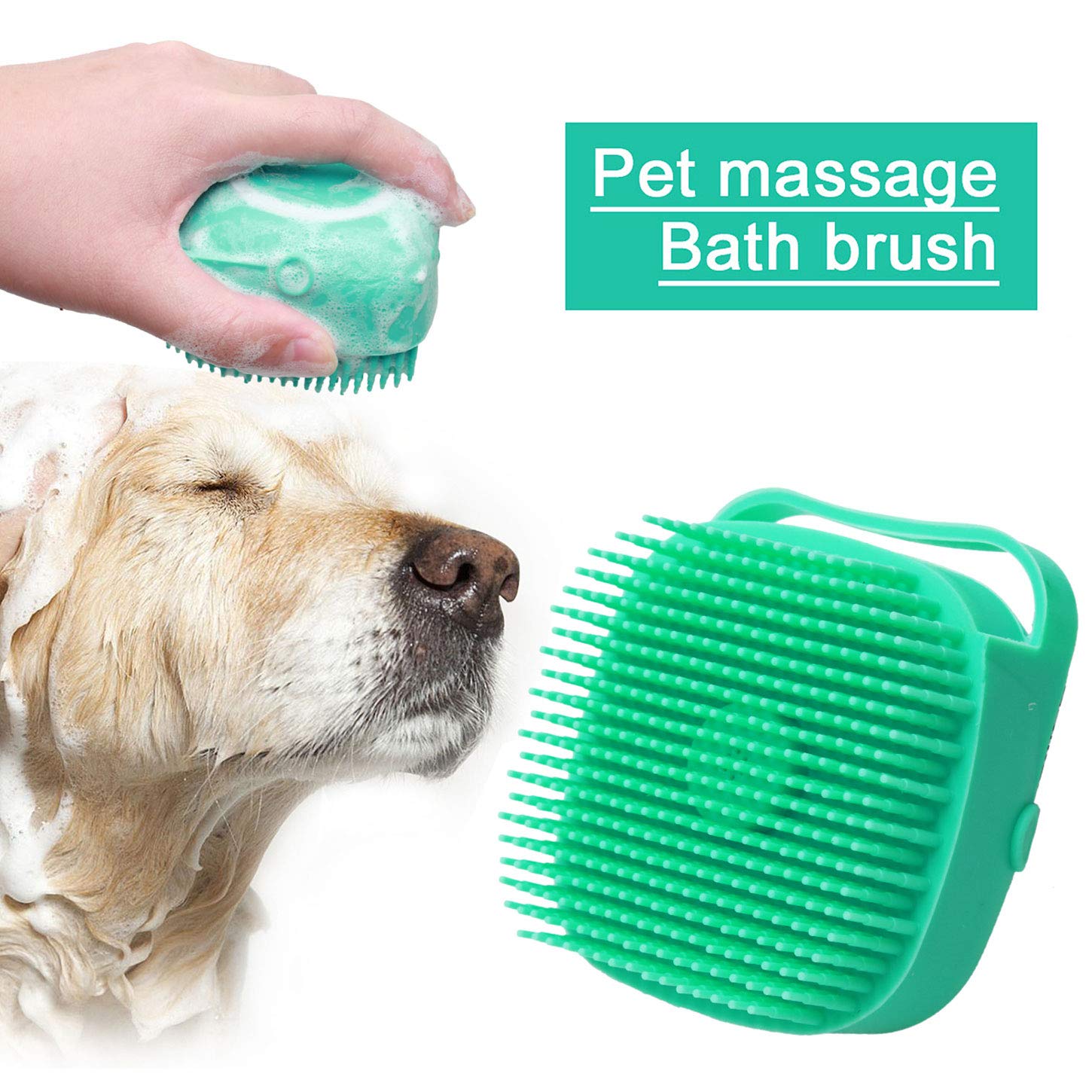 Soft Silicone Bath Massage Grooming Shower Brush Pet Scrubber