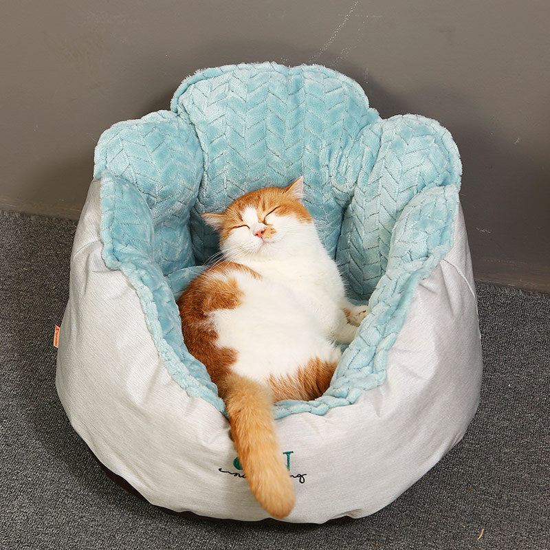 Thick Petal Style Autumn Winter Pet Sleeping Nest