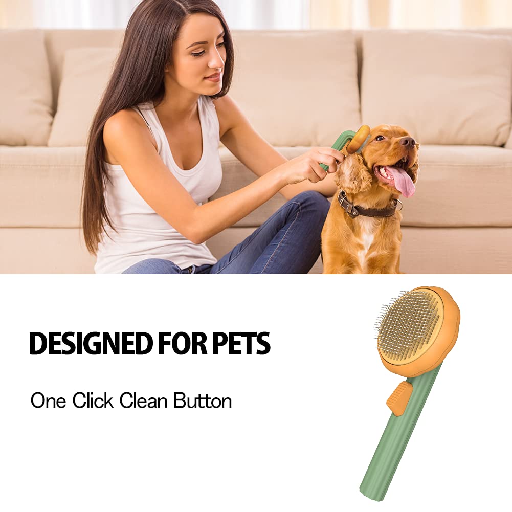 Self Cleaning Slicker Pet Grooming Brush For Hair Removal