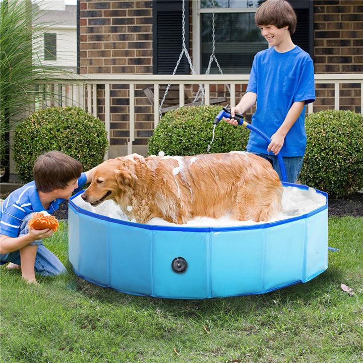 Foldable Collapsible Outdoor Indoor Pet Bath Swimming Pool Tub