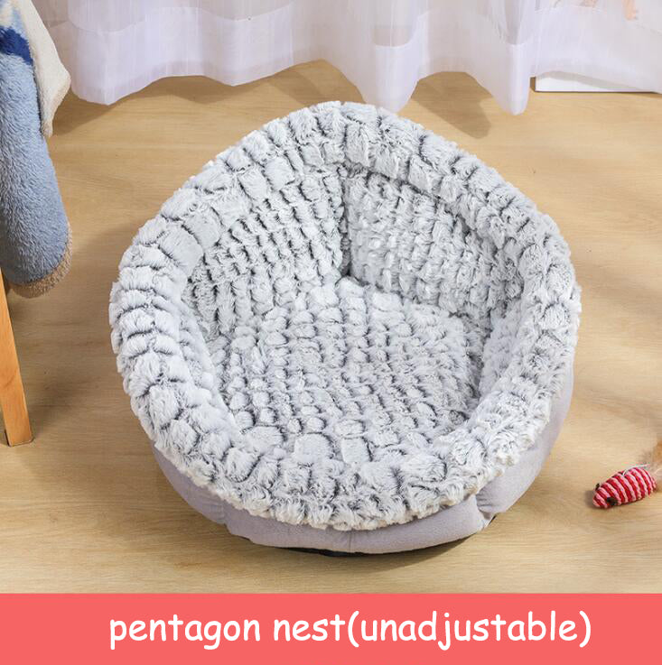 Soft Non Slip Plush Round Pet Sleeping Nest Cushion