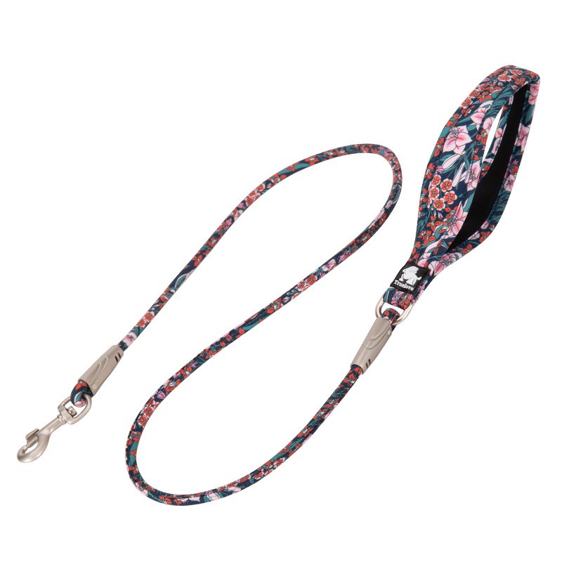 Outdoor Pet Floral Round Handheld Rope Leash