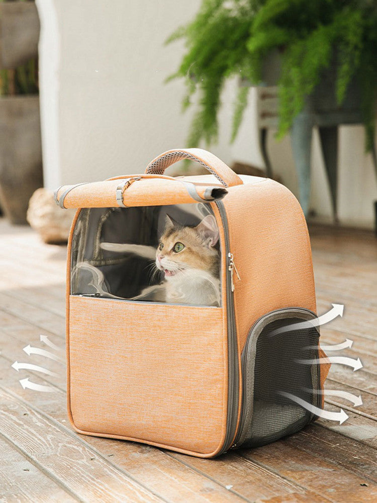 Portable Large Capacity Canvas Pet Backpack Outdoor Travel Bag