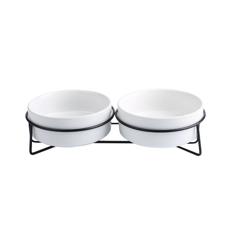 Metal Frame Ceramic Pet Feeding Bowl