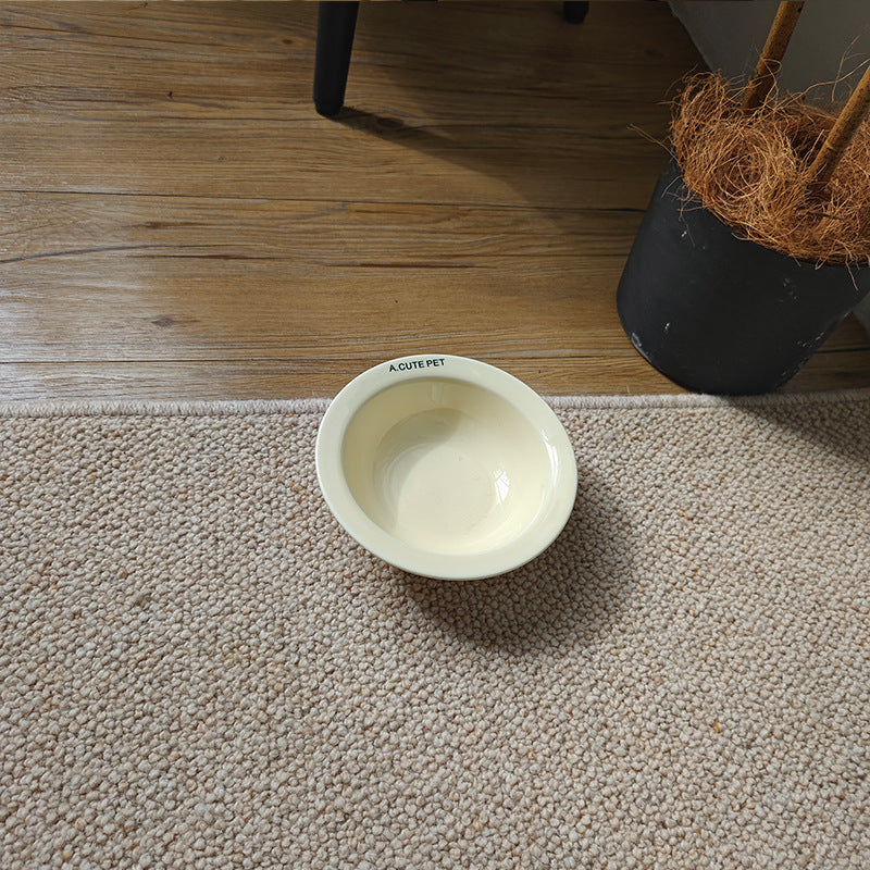 Anti Tumble High Leg Ceramic Pet Food And Water Double Bowl Holder