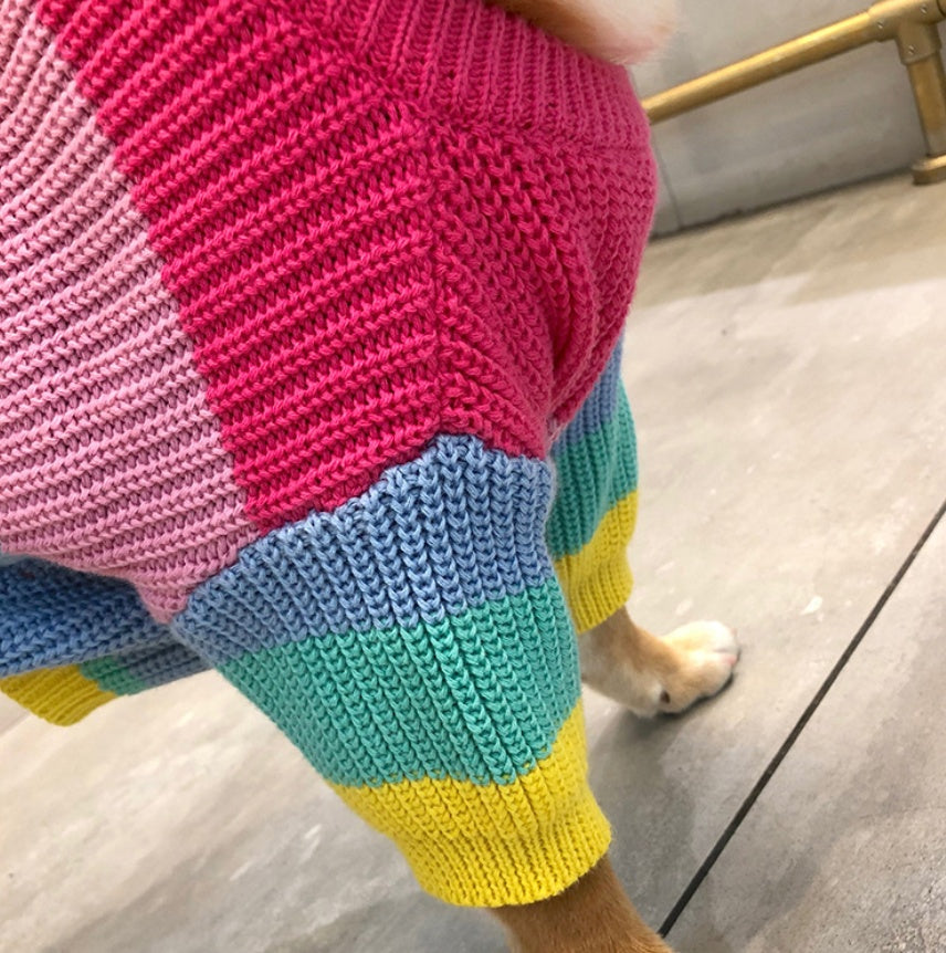 Rainbow Fashion Sweater Small Pet Clothes