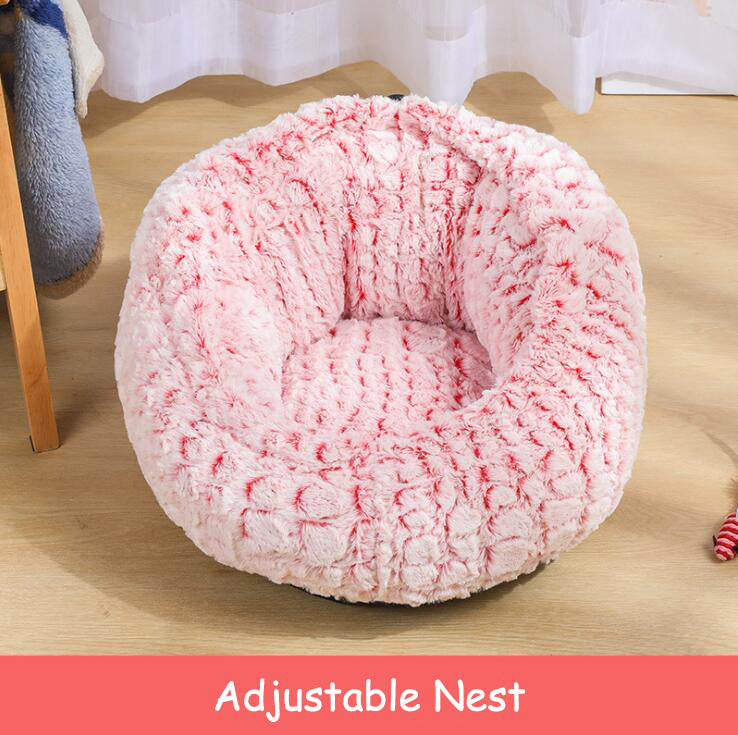 Soft Non Slip Plush Round Pet Sleeping Nest Cushion