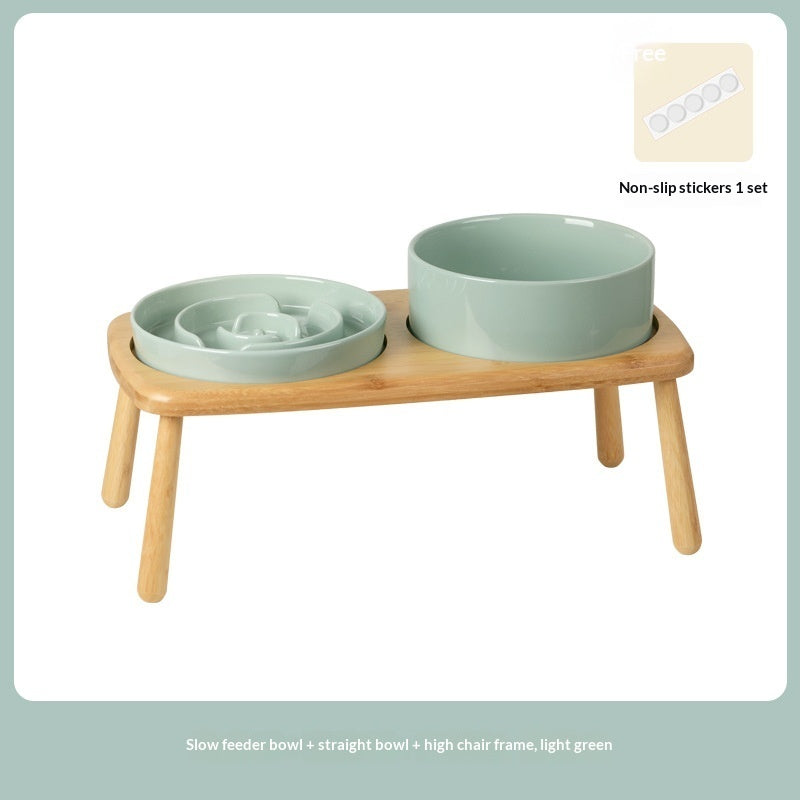 Ceramic Pet Slow Feeding Anti Choking Tip Proof Feeder Bowl