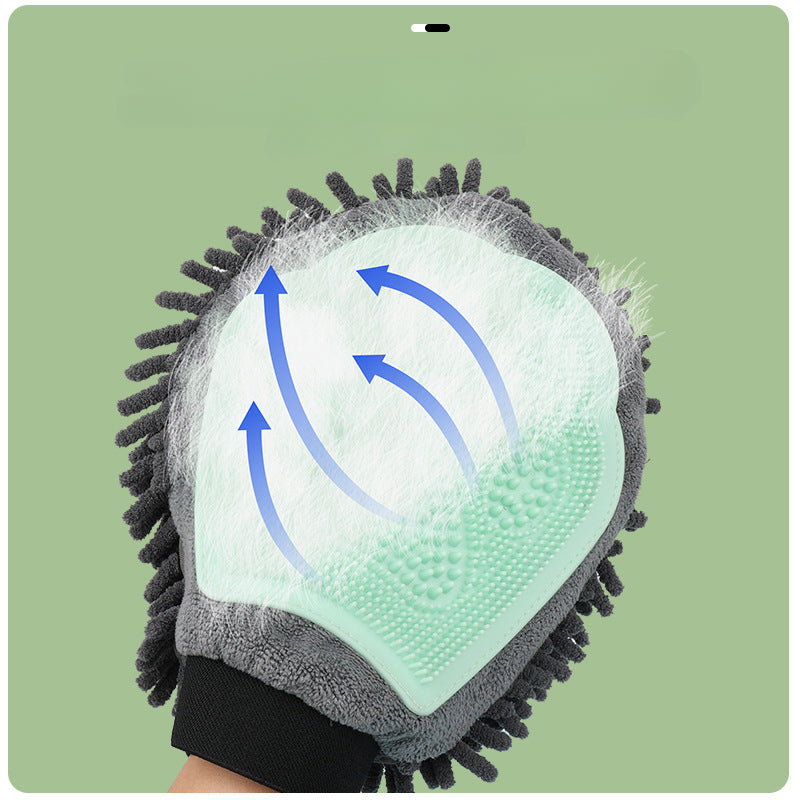 2 In 1 Grooming Massage Bath Cleaning Pet Brush Glove