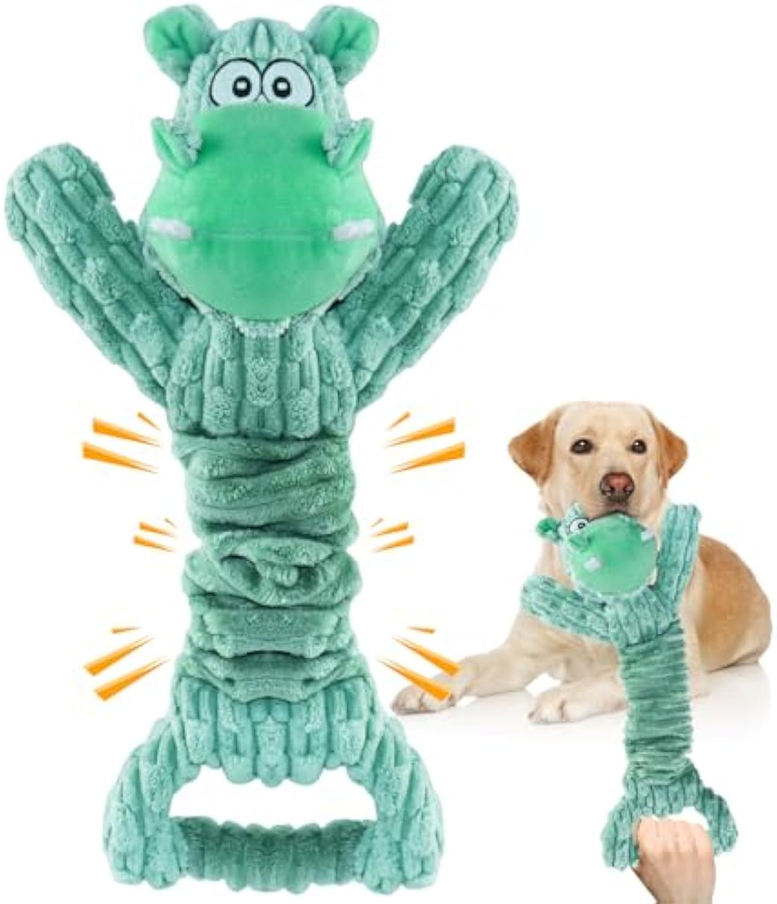 Large Squeaky Plush Pet Toy Soft Fabric Tug Of War Indoor Play Toy