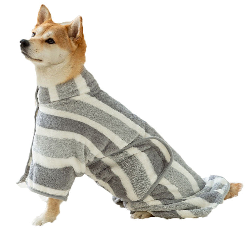 Absorbent Soft Microfiber Pet Bath Robe Towel Apparel