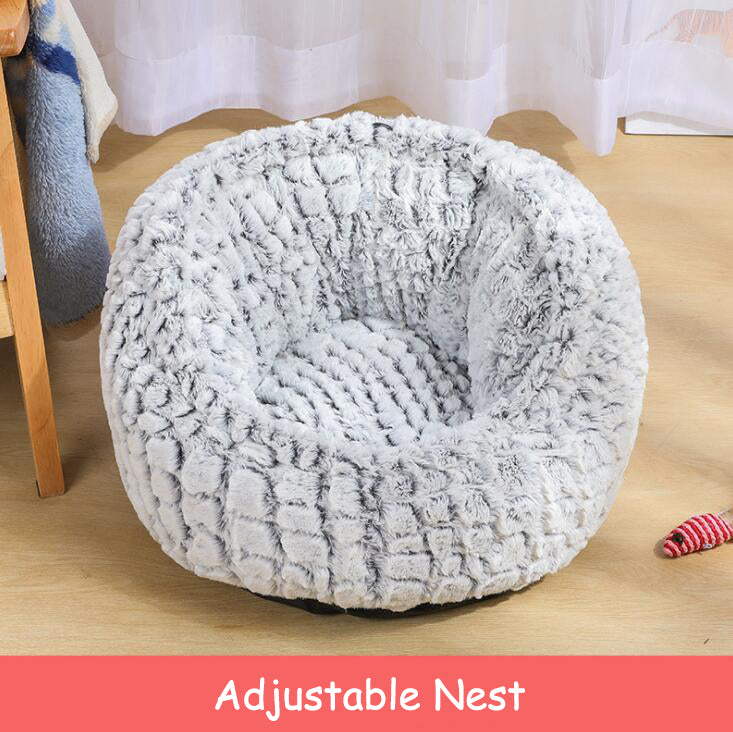 Soft Non Slip Plush Round Pet Sleeping Nest Cushion