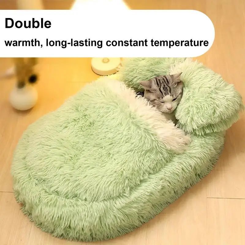 Fluffy Anti Slip Winter Pet Sleeping Nest Cave Bed