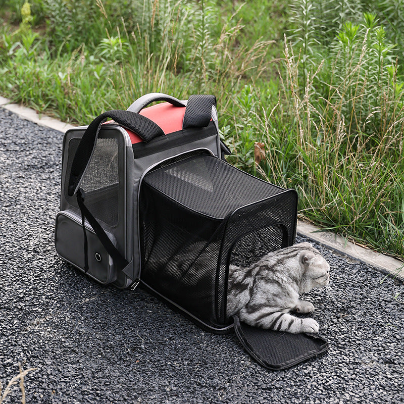 Expandable Large Capacity Portable Pet Backpack Diaper Travel Bag