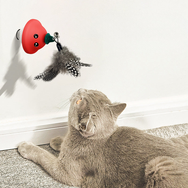 Suction Cup Cat Wand Retractable Interactive Pet Teaser Indoor Exercise Toy