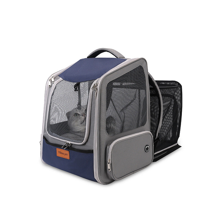 Expandable Large Capacity Portable Pet Backpack Diaper Travel Bag