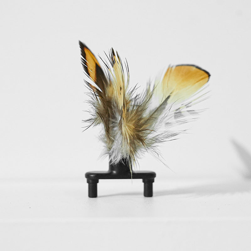 Electric Cute Bee Running Interactive Random Moving Feather Teaser Pet Toy