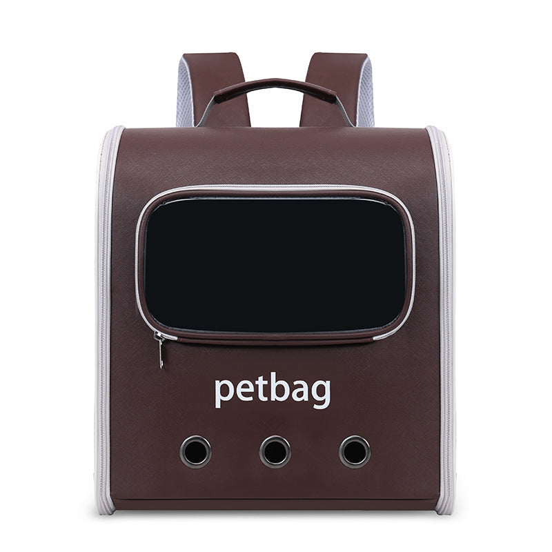 Large Capacity Portable Pet Backpack Transparent Window Travel Bag