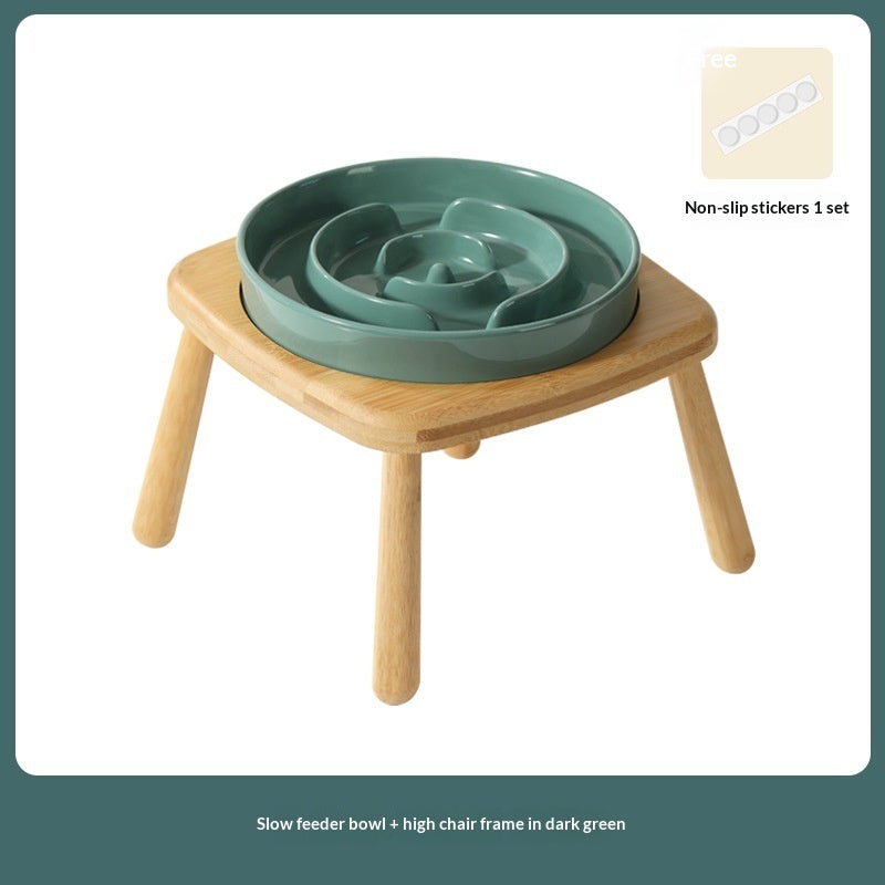 Ceramic Pet Slow Feeding Anti Choking Tip Proof Feeder Bowl