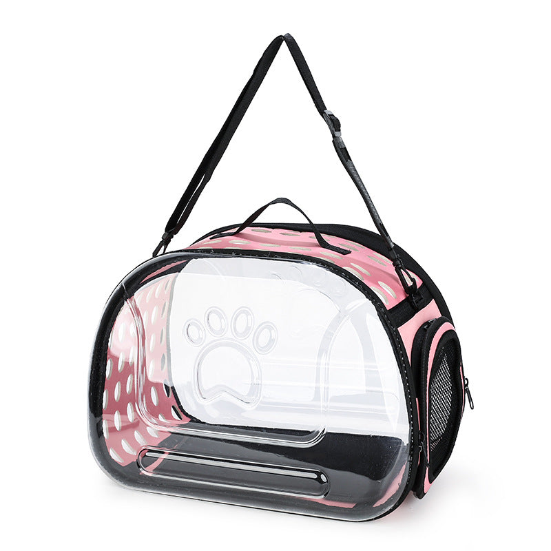Portable Full Transparent Pet Backpack Travel School Style Bag