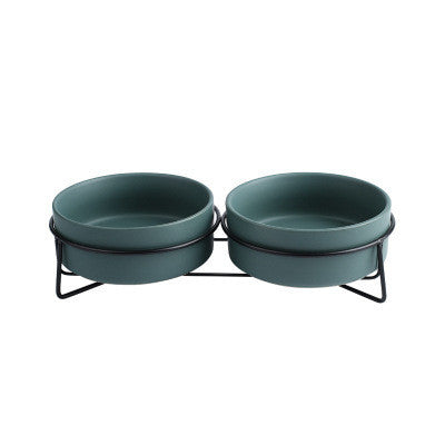 Metal Frame Ceramic Pet Feeding Bowl