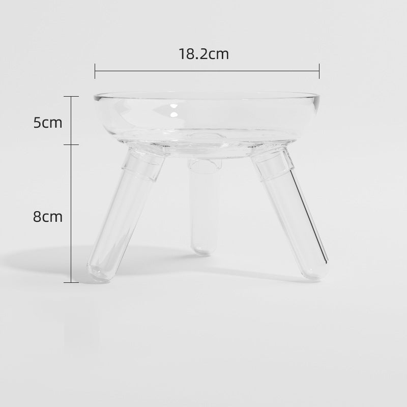 Transparent Glass Anti Knock Pet Feeding And Water Bowl