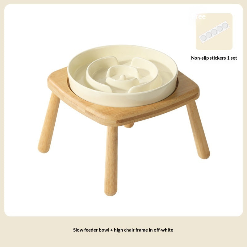 Ceramic Pet Slow Feeding Anti Choking Tip Proof Feeder Bowl