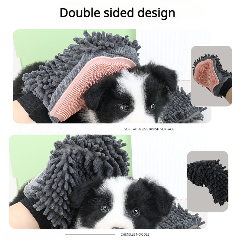 2 In 1 Grooming Massage Bath Cleaning Pet Brush Glove