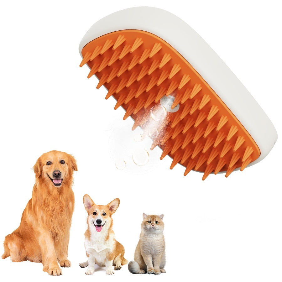 USB Rechargeable Steam Spray Massage Grooming Pet Comb