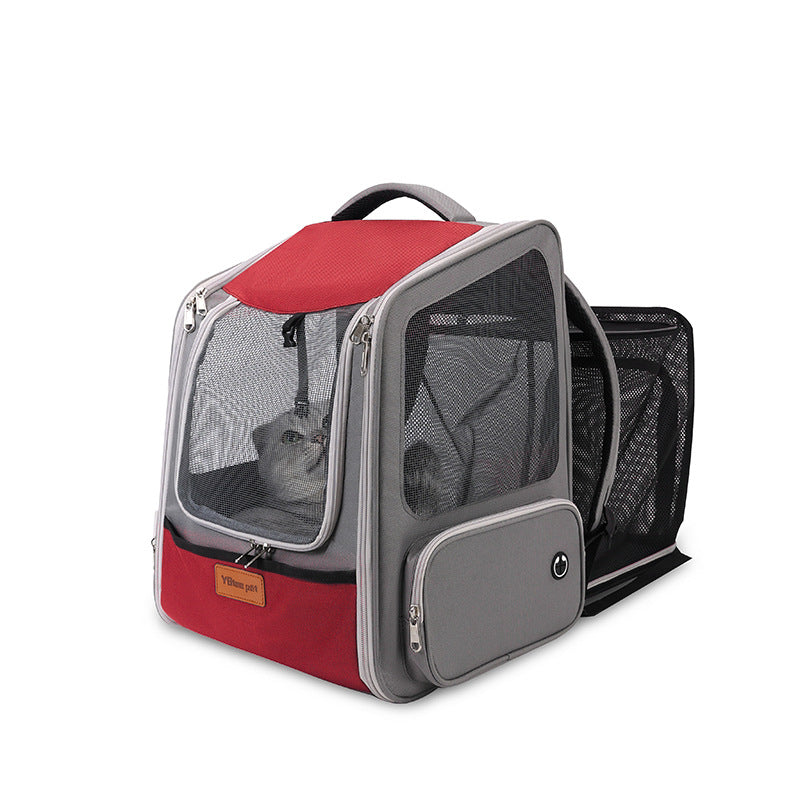 Expandable Large Capacity Portable Pet Backpack Diaper Travel Bag
