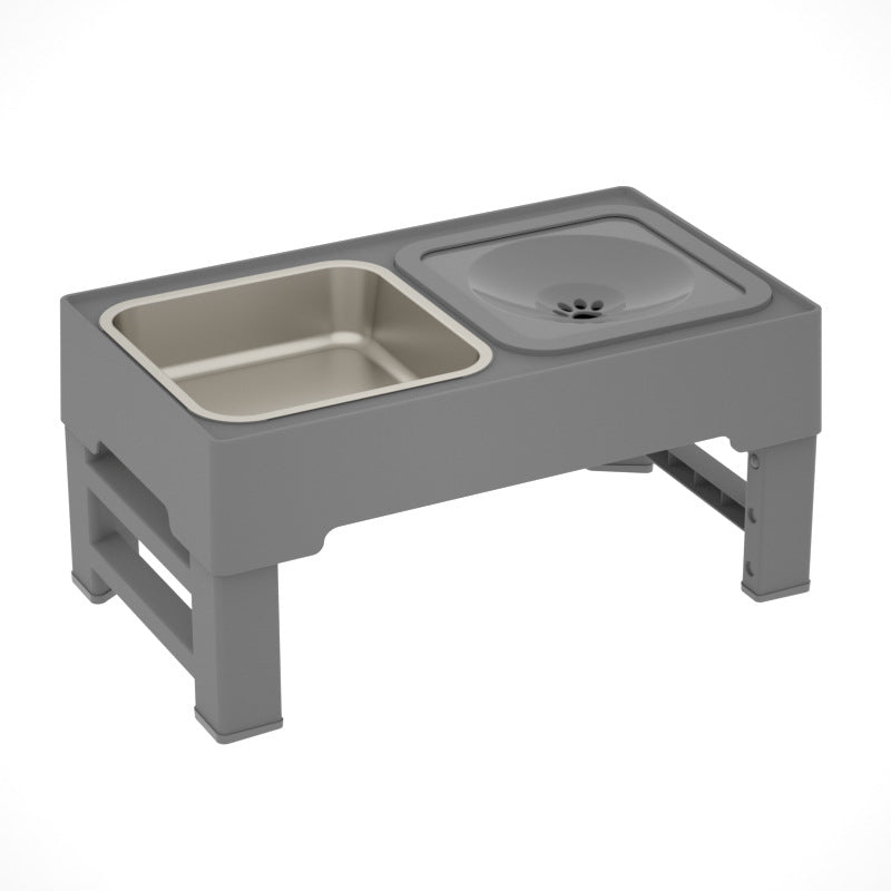 Adjustable Stainless Steel Elevated Pet Double Feeding Bowl Stand