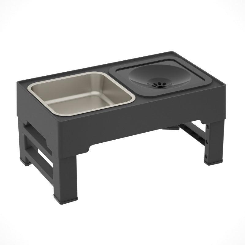 Adjustable Stainless Steel Elevated Pet Double Feeding Bowl Stand