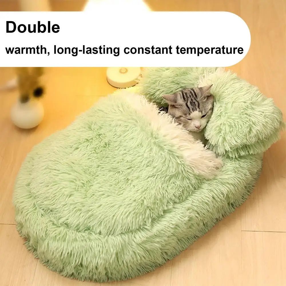Fluffy Anti Slip Winter Pet Sleeping Nest Cave Bed