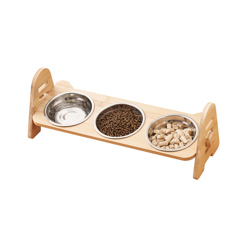 Oblique Mouth Cervical Protection Pet Drinking Bowl