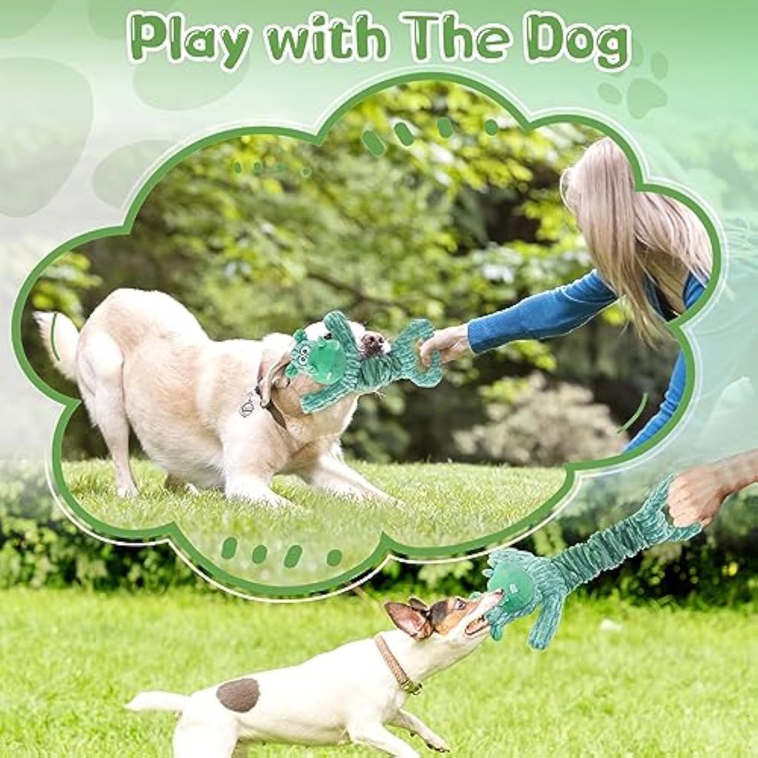 Large Squeaky Plush Pet Toy Soft Fabric Tug Of War Indoor Play Toy