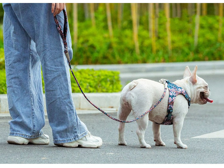 Outdoor Pet Floral Round Handheld Rope Leash