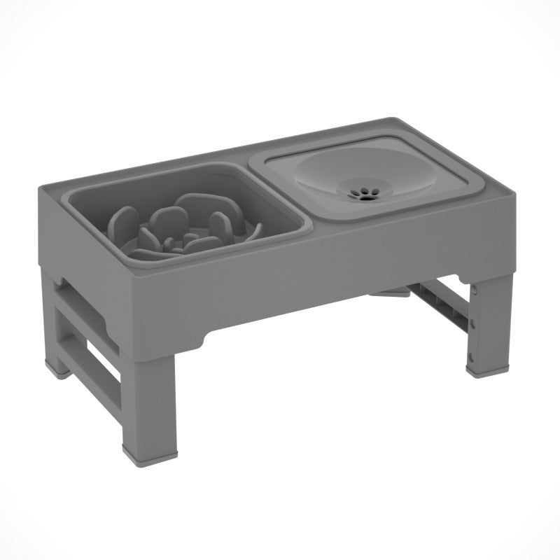 Adjustable Stainless Steel Elevated Pet Double Feeding Bowl Stand