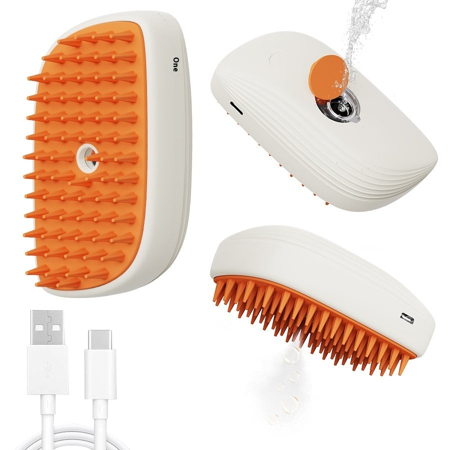 USB Rechargeable Steam Spray Massage Grooming Pet Comb