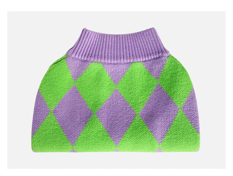 Trendy Plaid Fashion Pet Sweater Clothes