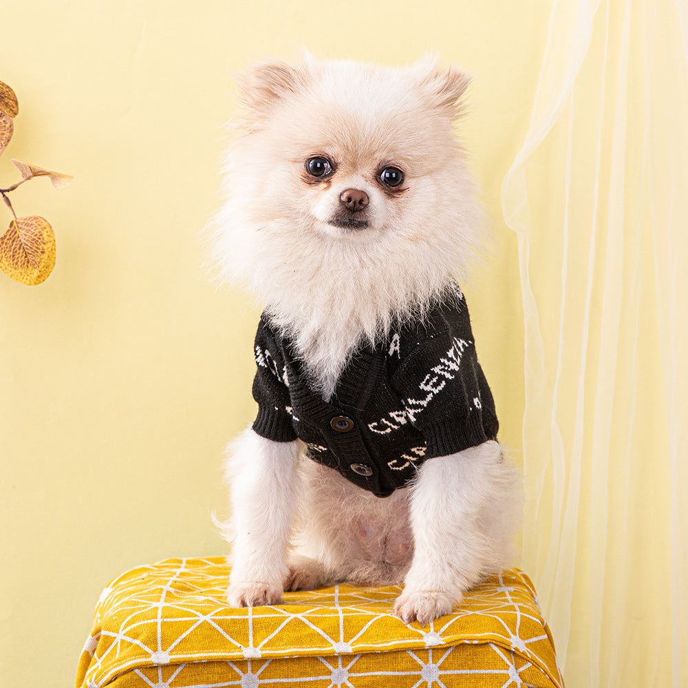 Autumn Winter Thick Cardigan Pet Sweater Clothes